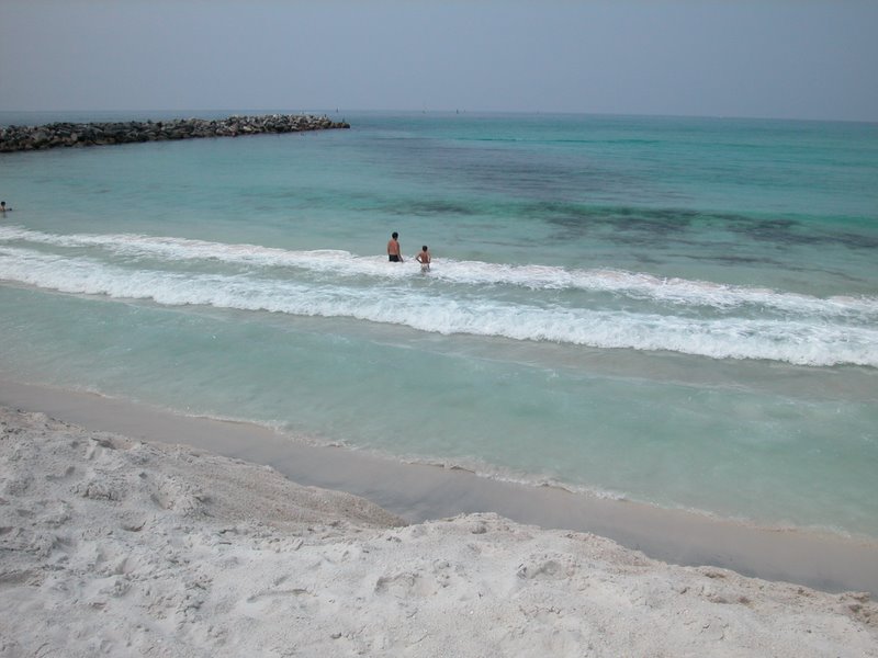 Clear emerald green water at St. Andrews State Park, near Panama City Beach.