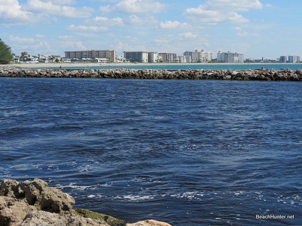 Looking across Venice Inlet toward Venice Beach, Florida
