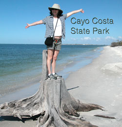 visitor poses on cayo costa island beach photo.jpg