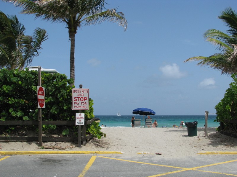 Beach access at Dania Beach.
