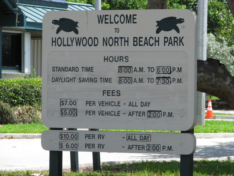North Beach Park signage, Hollywood Beach, FL