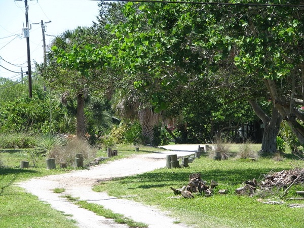 Road on Little Gasparilla Island, Florida.