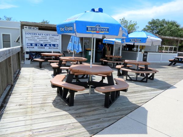 Snack bar and rental shop in the interior portion of Lover's Key.