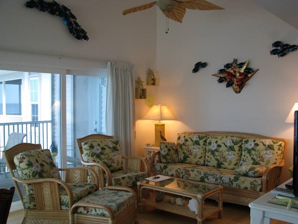 Palm Island beach house living room.