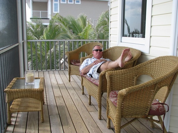 Beachhunter relaxing in Don Pedro Island beach house.