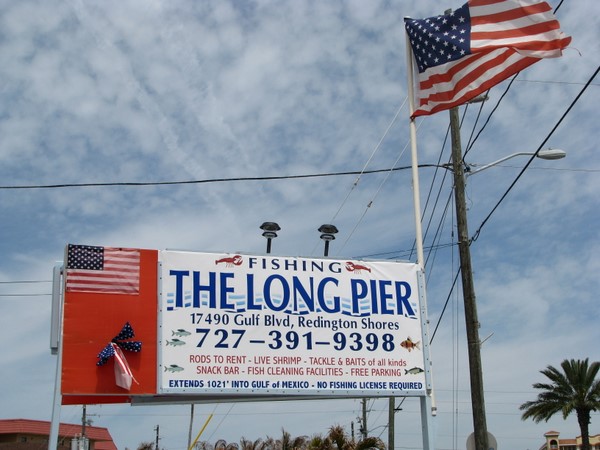 Go fishing on the Redington Long Pier on Redington Shores beach.