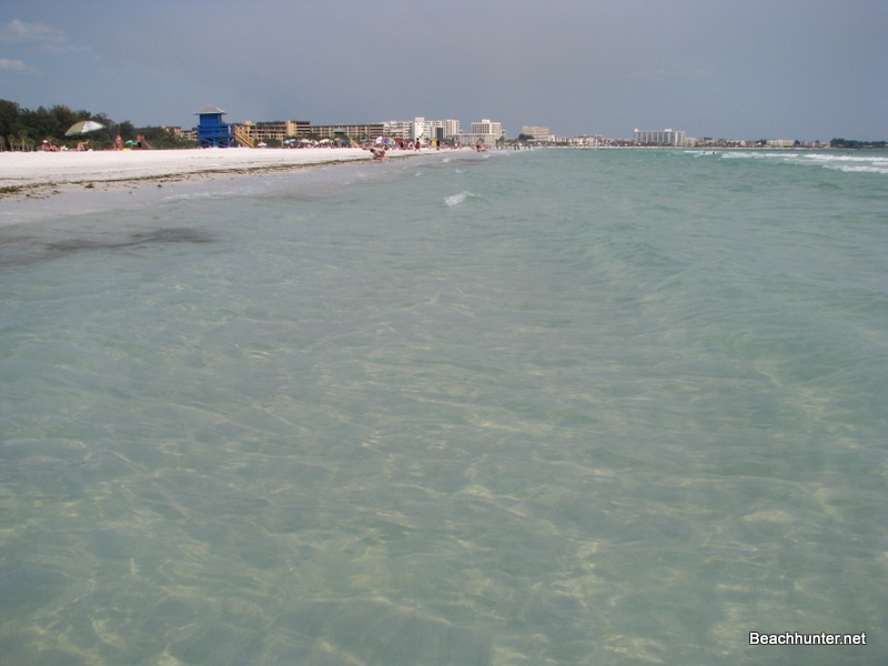 Siesta Key Beach shallow, clear water