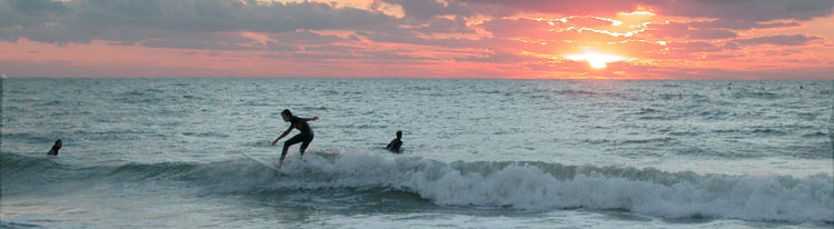 sunset surf session in the Gulf of Mexico, Florida West Coast