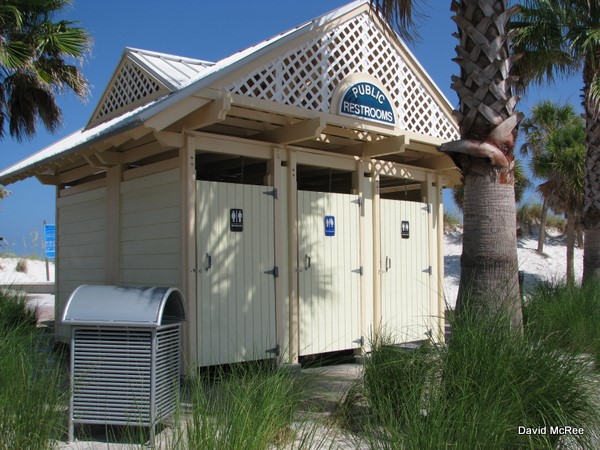 Restroom facilities on Clearwater Beach.